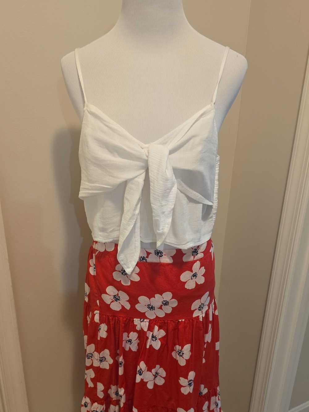 Aerie White Tie-Front Camisole Top